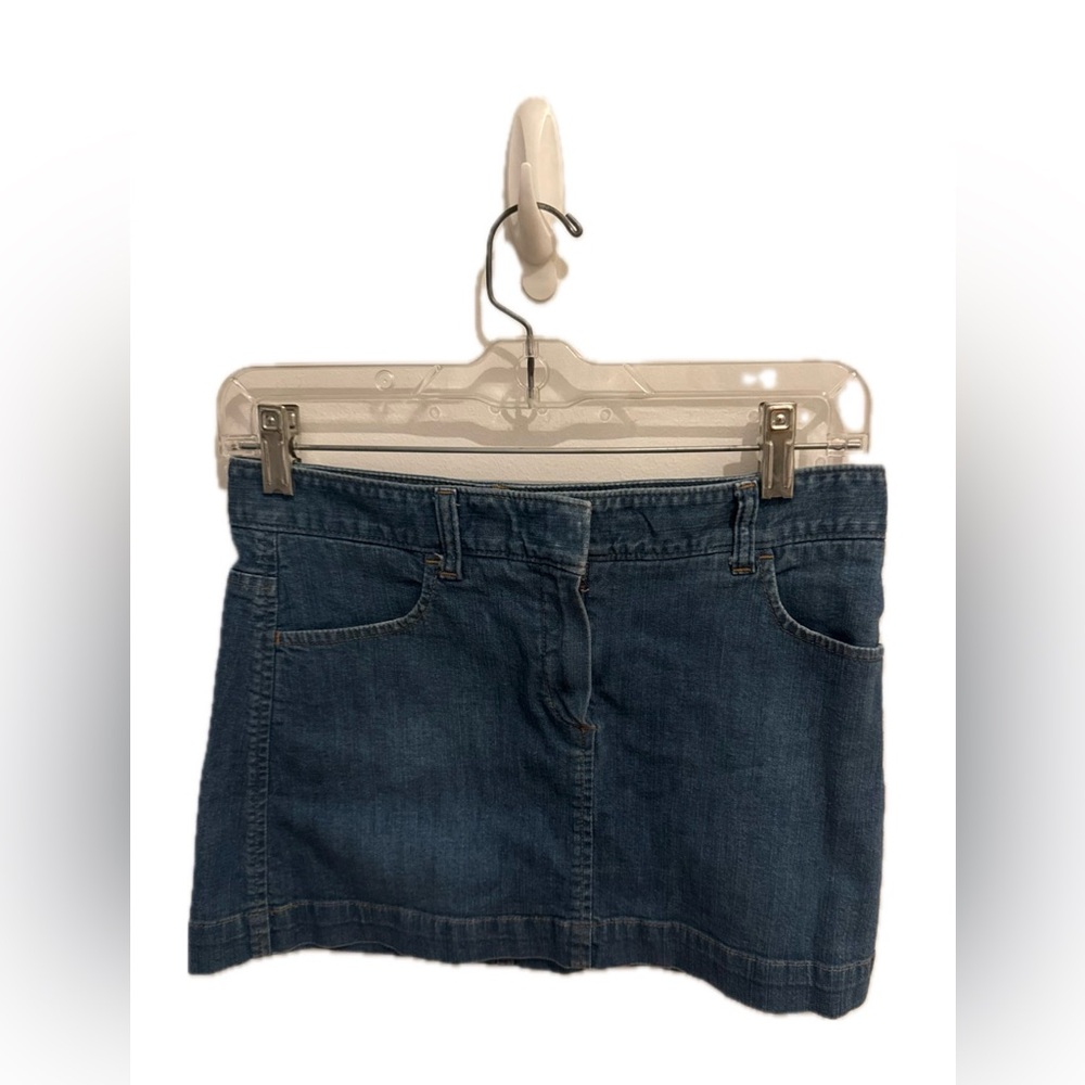 Theory Blue Denim Mini Skirt